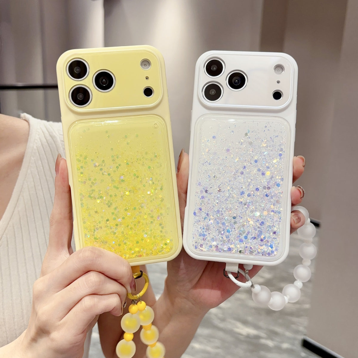Wrist Strap Glitter Quicksand Case for iPhone