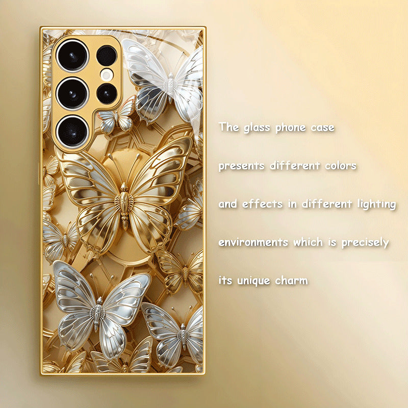 Metal Butterfly Pattern Hard Case for Samsung