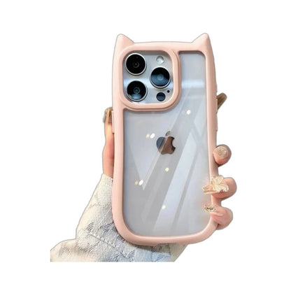 Cute Cat Ears Acrylic Clear Case for iPhone