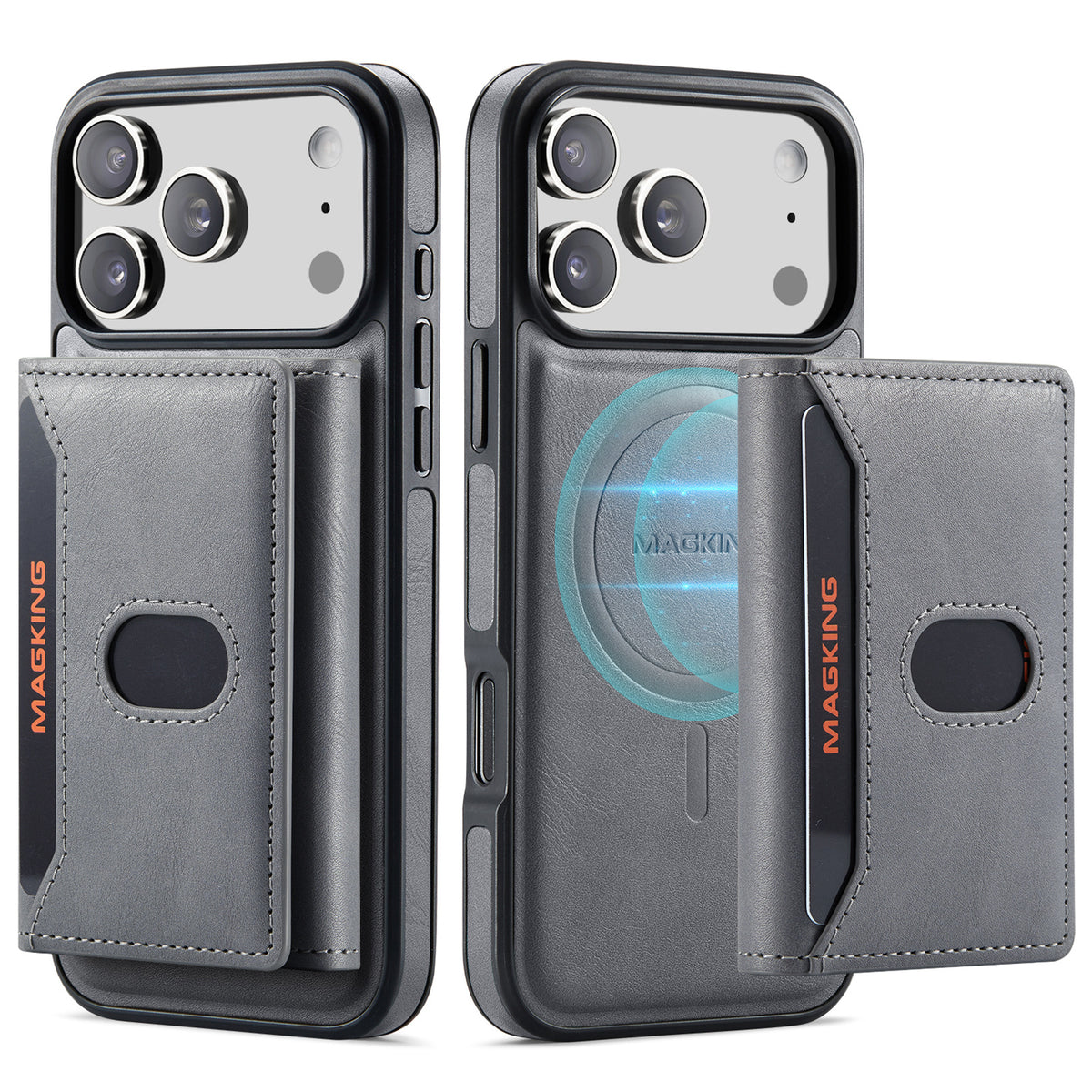 2 in 1 Magnetic Leather Wallet Case for iPhone