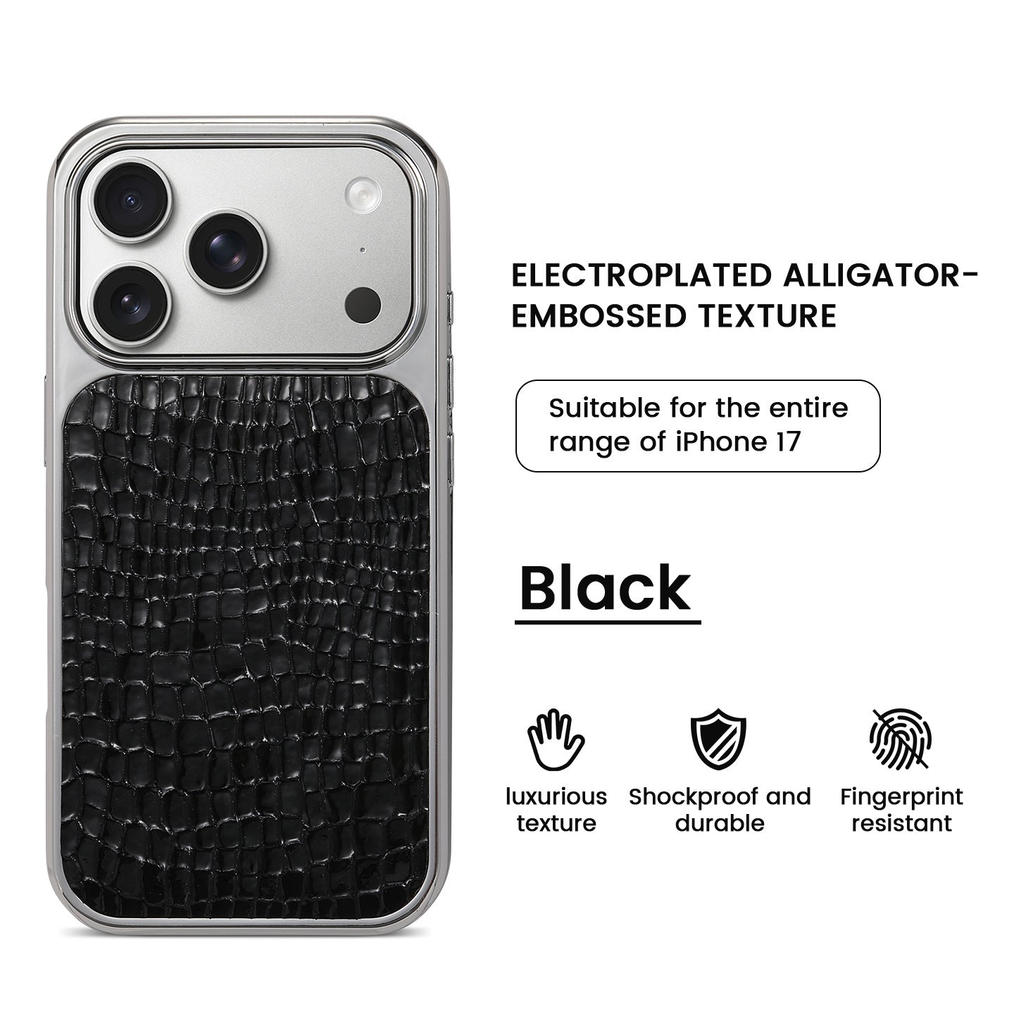 Crocodile Grain PU Leather Case for iPhone