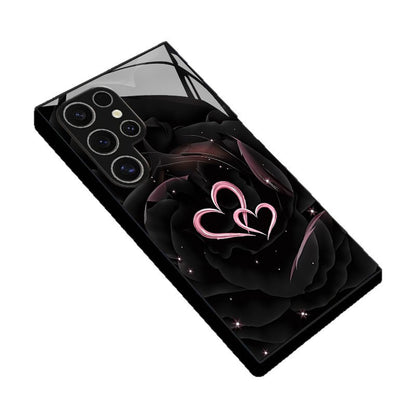 Black Rose Pink Heart Hard Case for Samsung