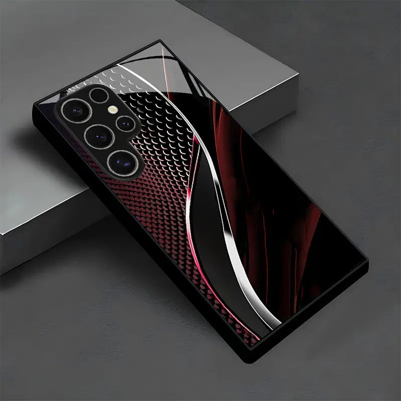 Red Black Scaled Curve Hard Case for Samsung