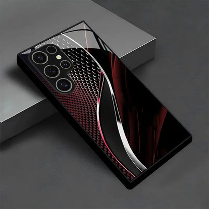 Red Black Scaled Curve Hard Case for Samsung