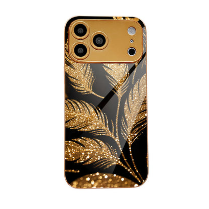 Golden Plume Pattern Case for iPhone