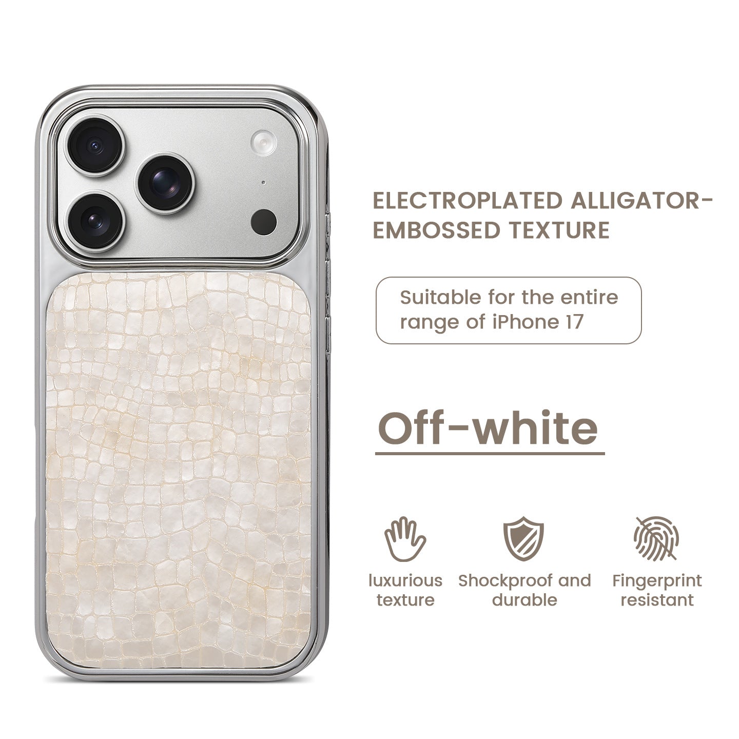 Crocodile Grain PU Leather Case for iPhone
