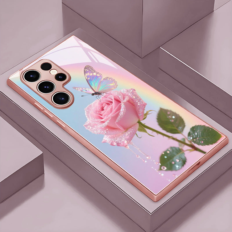 Rose Butterfly Pattern Hard Case for Samsung