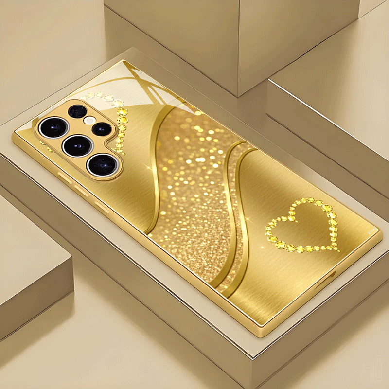 Gold Heart Pattern Hard Case for Samsung