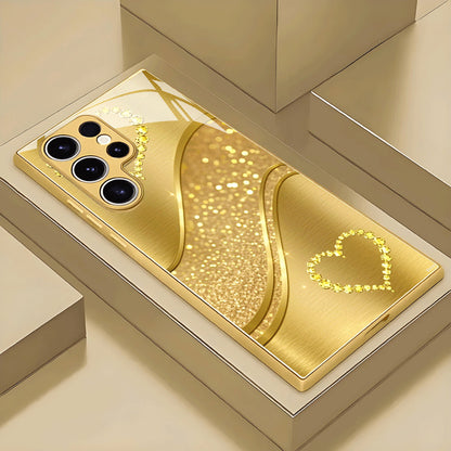 Gold Heart Pattern Hard Case for Samsung
