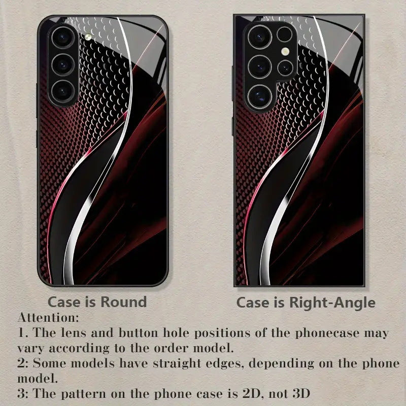 Red Black Scaled Curve Hard Case for Samsung