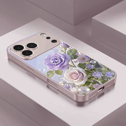 Rose Butterfly Pattern Hard Case for iPhone
