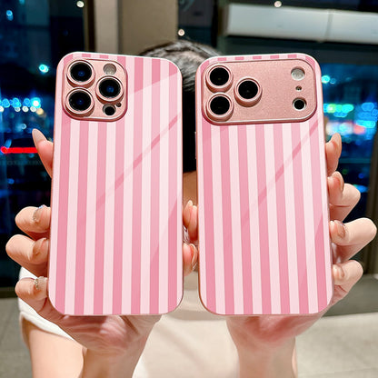 Pink White Vertical Stripe Hard Case for iPhone