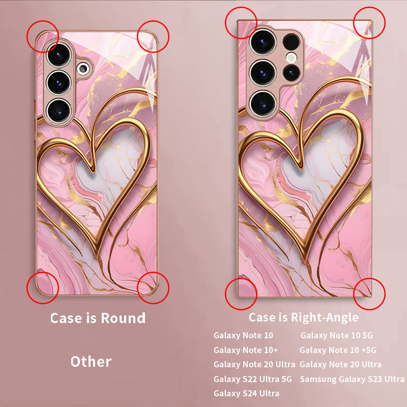 Gold Heart Pattern Hard Case for Samsung
