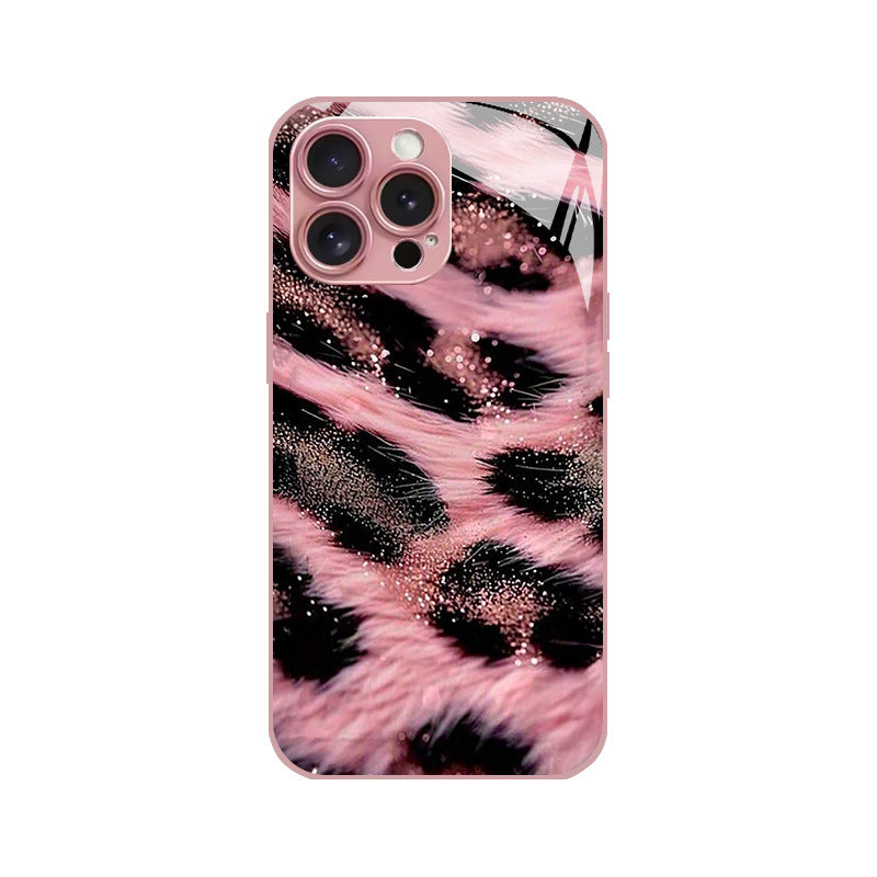 Pink Black Leopard-Print Hard Case for iPhone