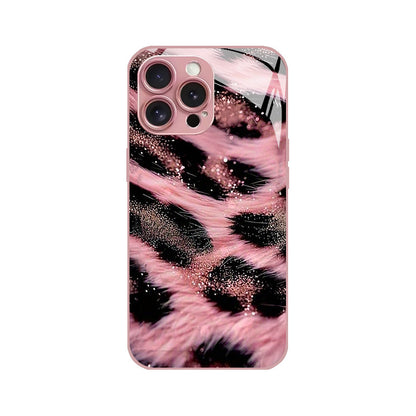 Pink Black Leopard-Print Hard Case for iPhone