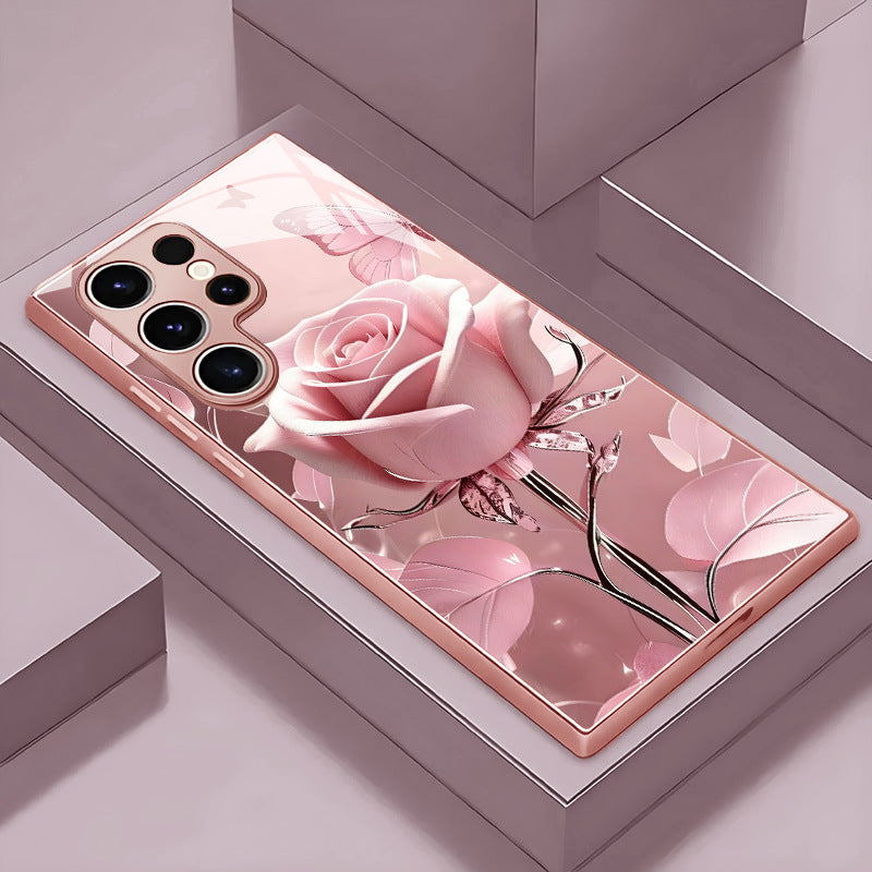 Rose Butterfly Pattern Hard Case for Samsung