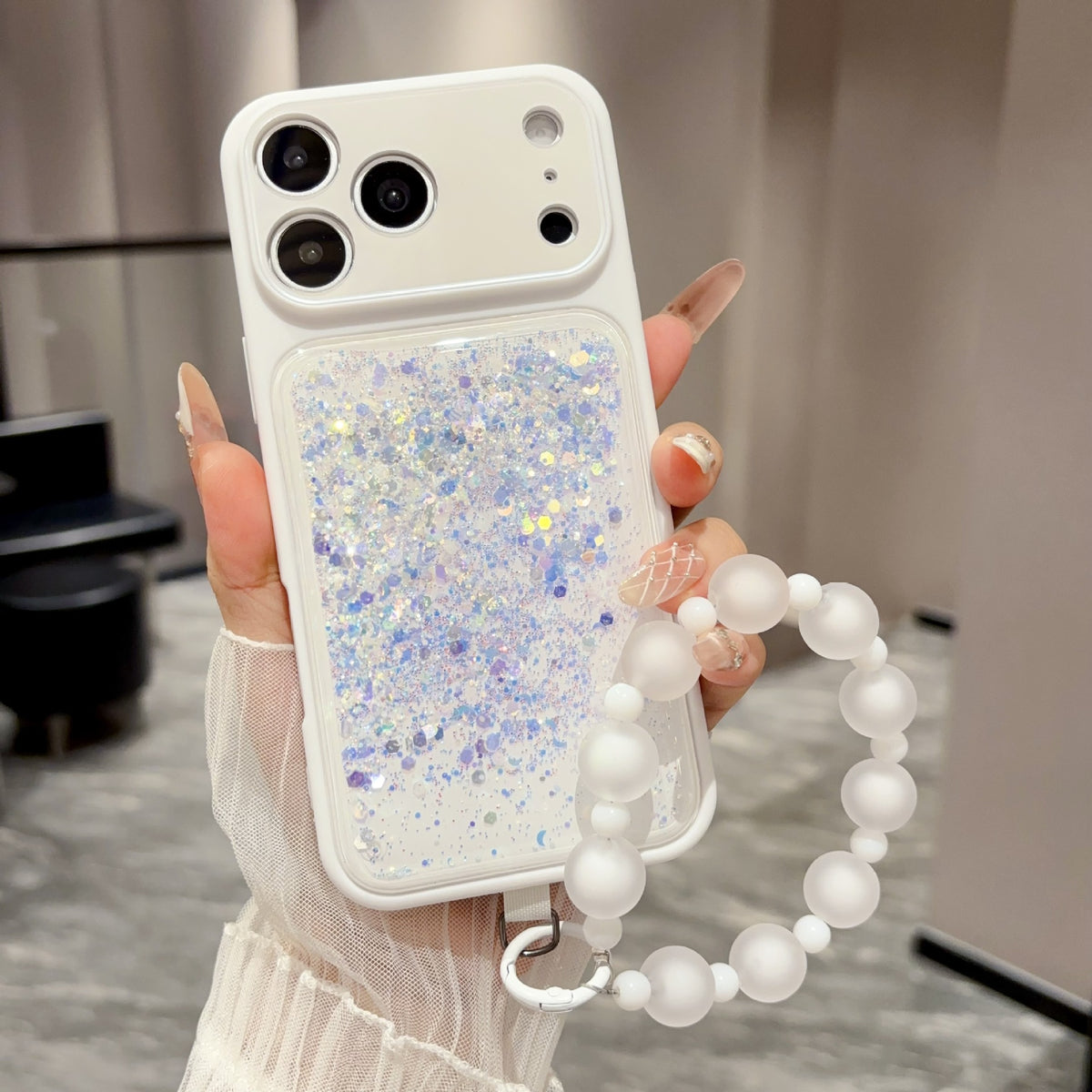 Wrist Strap Glitter Quicksand Case for iPhone