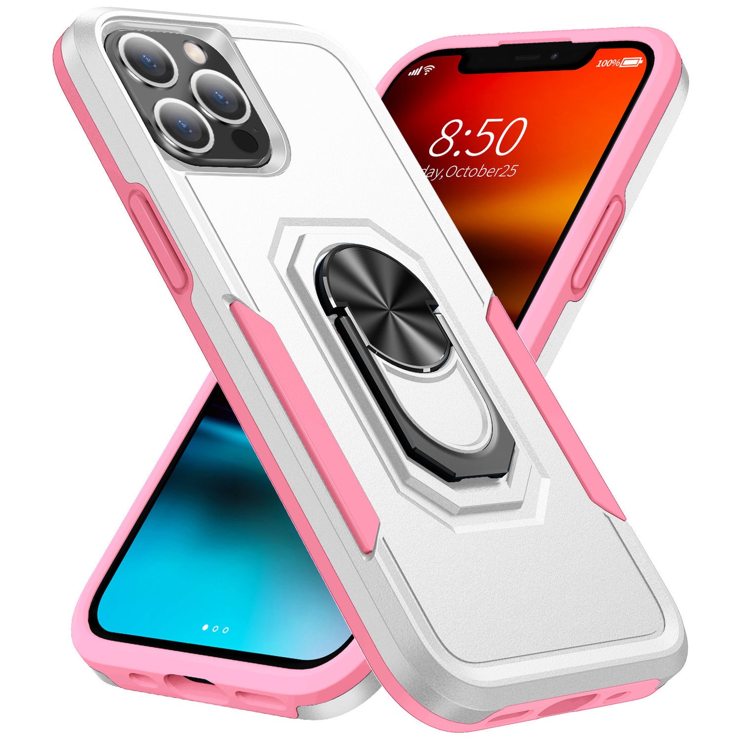 Shockproof Ring Stand Hard Case for iPhone