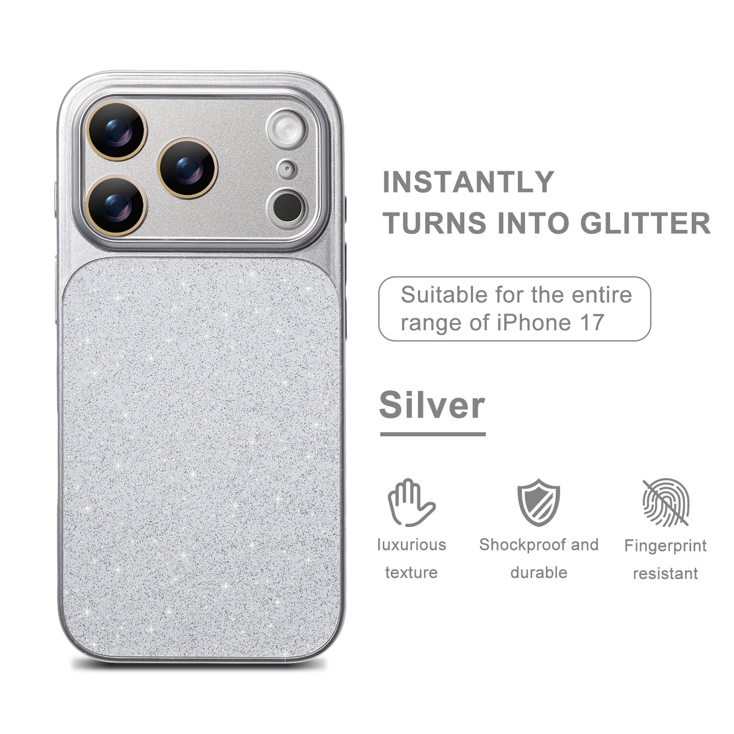 Lens Protection Glitter Matte Case for iPhone