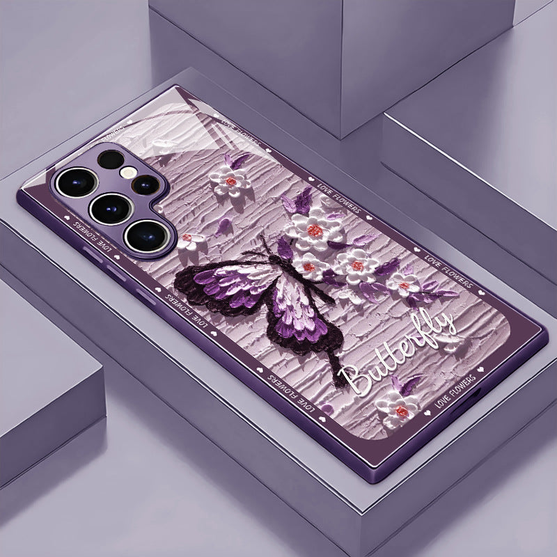 Painting Flower Butterfly Hard Case for Samsung