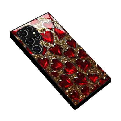 Red Heart Pattern Hard Case for Samsung