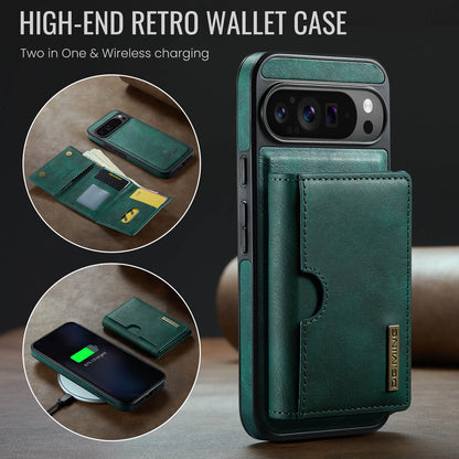 2 in 1 Magnetic Leather Wallet Case for Google Pixel