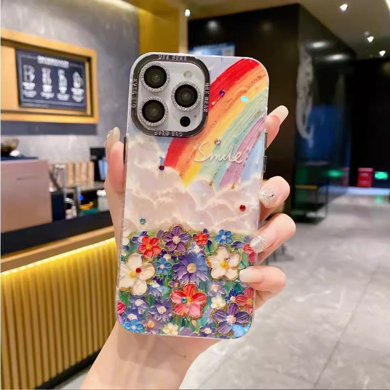 Oil Painting Glitter Shockproof Case for iPhone