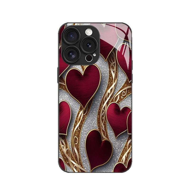 Red Heart Pattern Hard Case for iPhone
