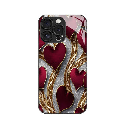 Red Heart Pattern Hard Case for iPhone