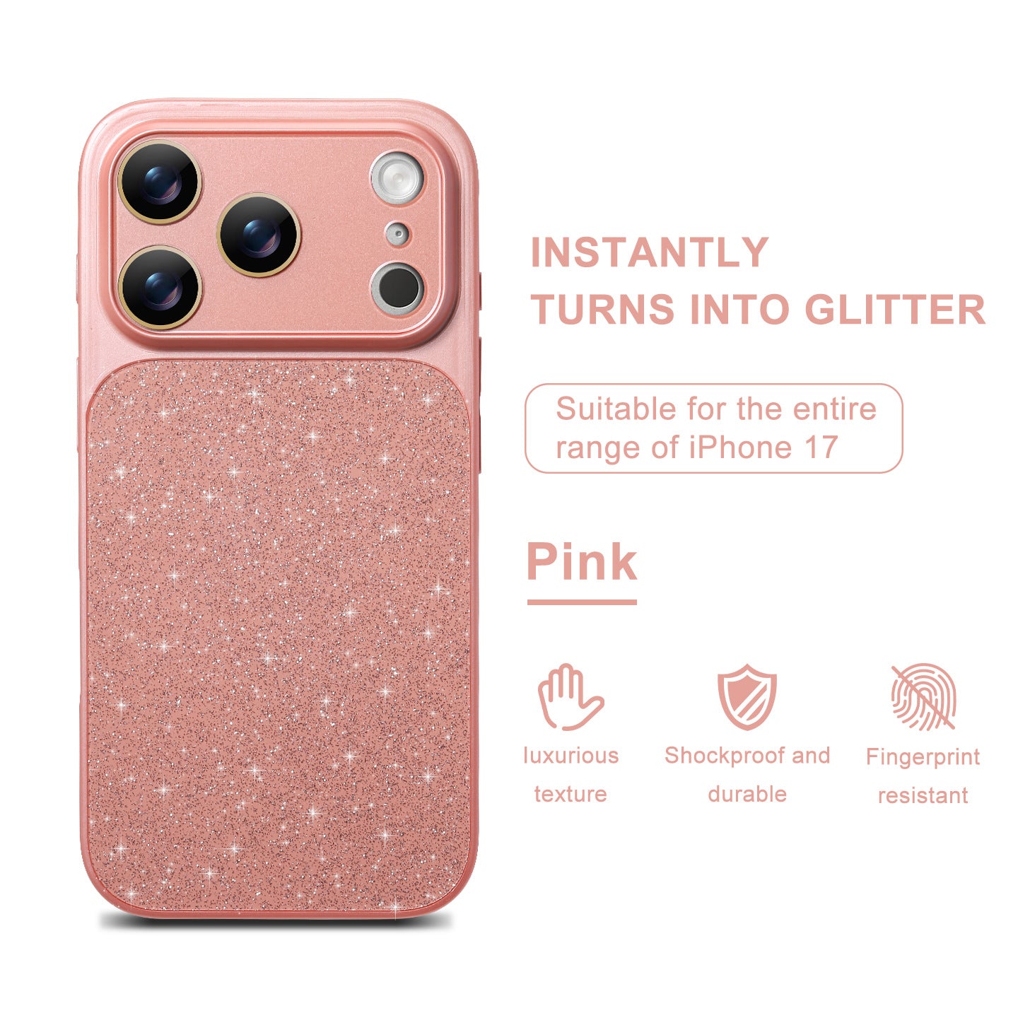Lens Protection Glitter Matte Case for iPhone