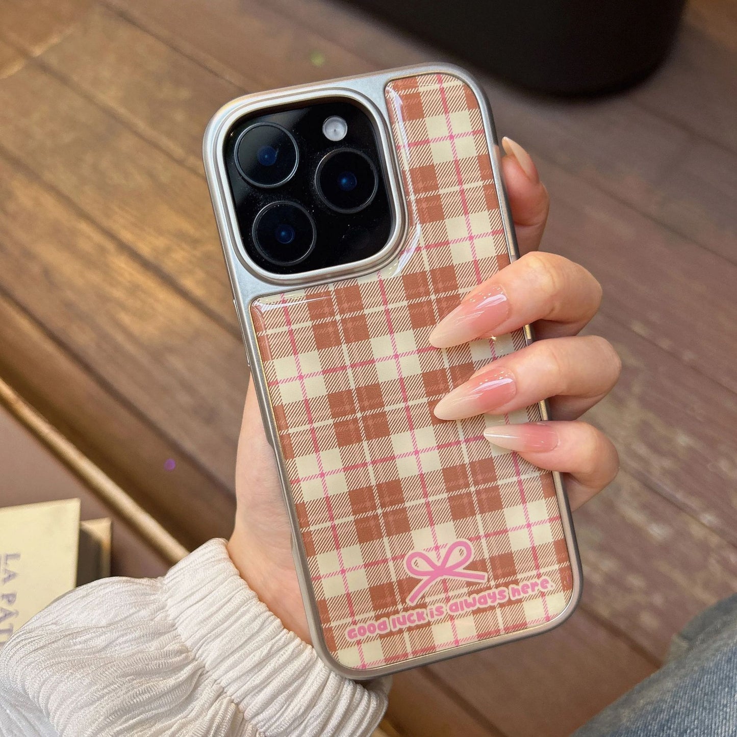 Plaid Pattern Shockproof Soft Case for iPhone