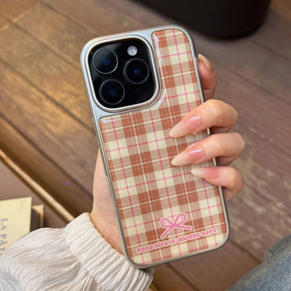 Plaid Pattern Shockproof Soft Case for iPhone