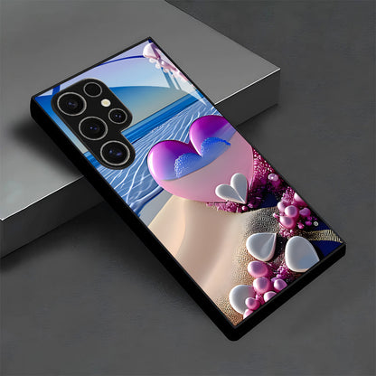 Pink-Purple Heart Pattern Hard Case for Samsung