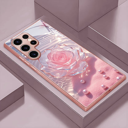 Transparent Rose Pattern Hard Case for Samsung