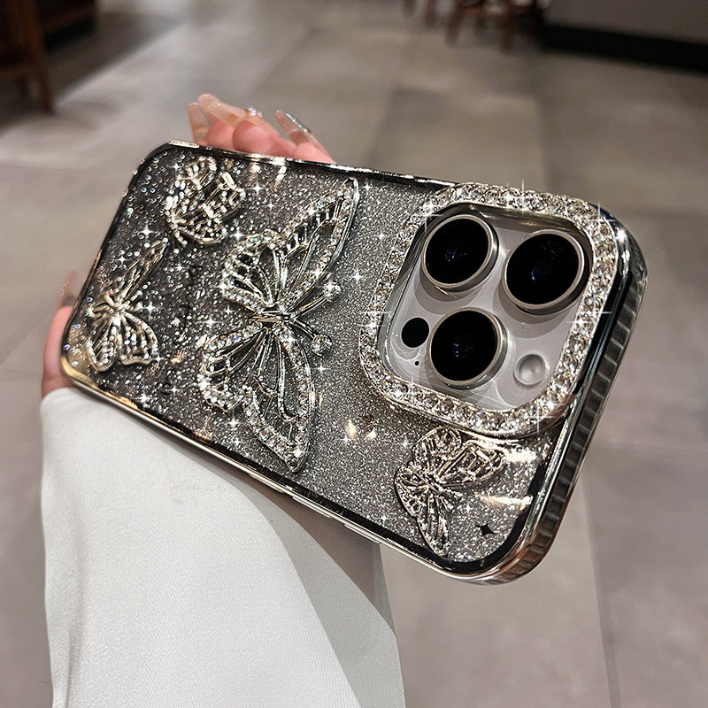 Glitter Butterfly Rhinestone Case for iPhone