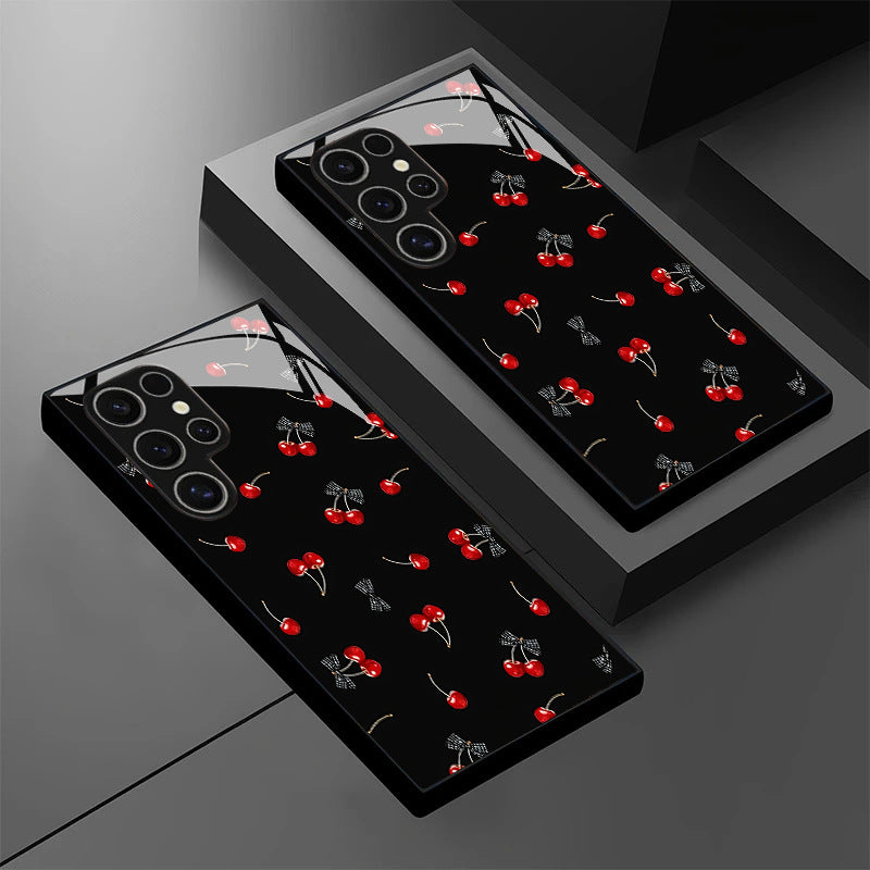 Cherry Pattern Black Hard Case for Samsung