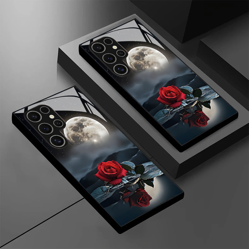 Moonlit Night Red Rose Hard Case for Samsung