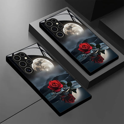 Moonlit Night Red Rose Hard Case for Samsung