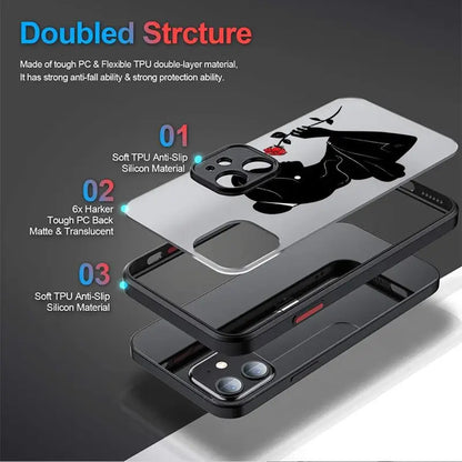 Rose Flower Translucent Matte Case for iPhone