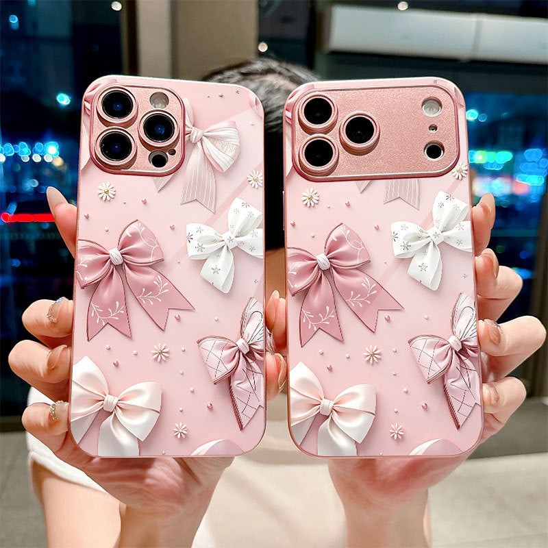 Pink White Bow Pattern Hard Case for iPhone