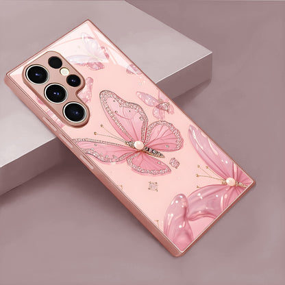 Pink Butterfly Pattern Hard Case for Samsung
