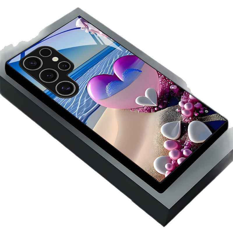 Pink-Purple Heart Pattern Hard Case for Samsung