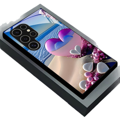 Pink-Purple Heart Pattern Hard Case for Samsung