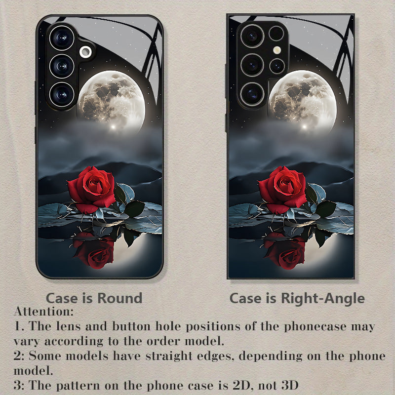 Moonlit Night Red Rose Hard Case for Samsung