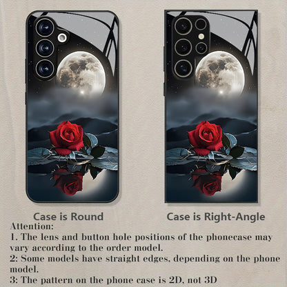 Moonlit Night Red Rose Hard Case for Samsung