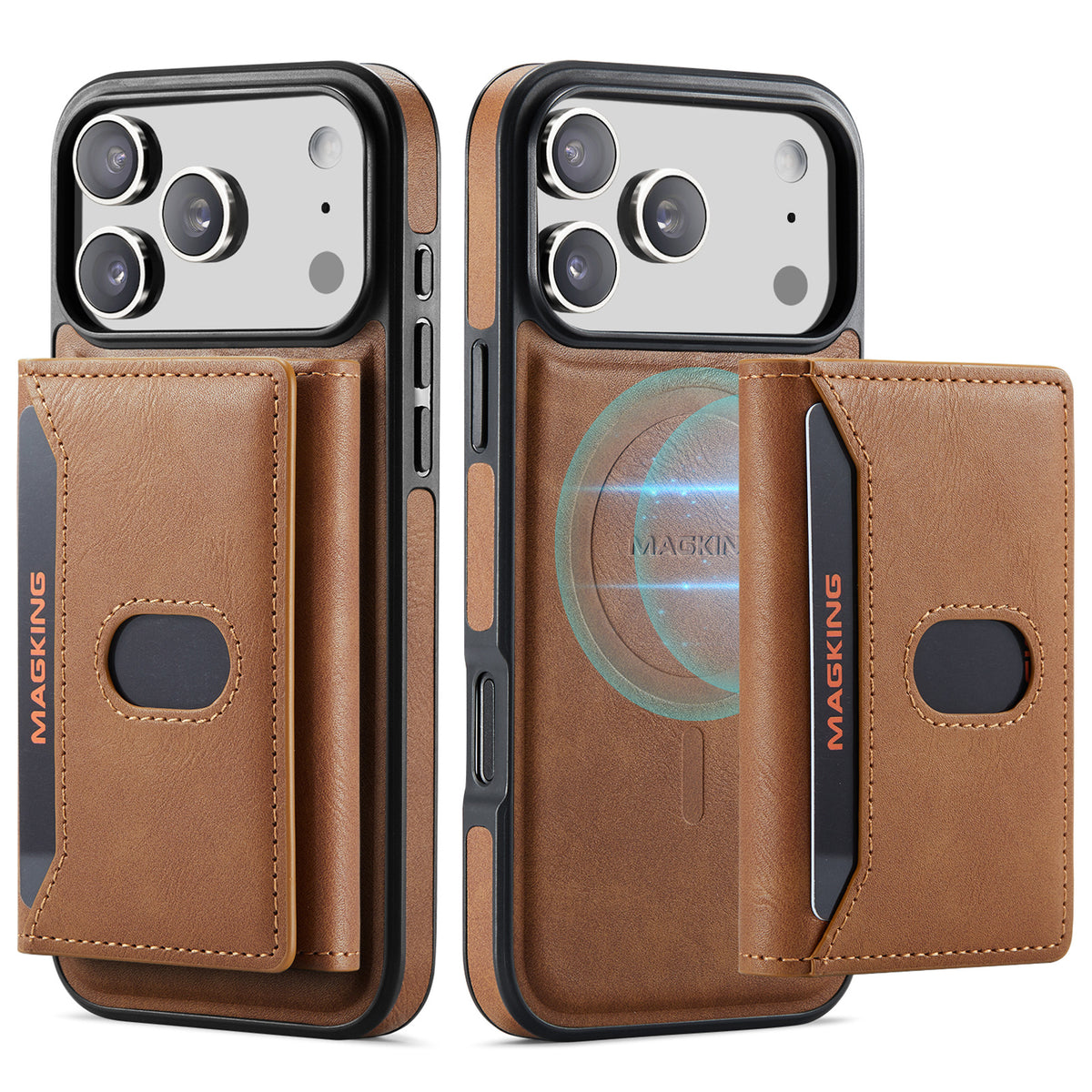 2 in 1 Magnetic Leather Wallet Case for iPhone