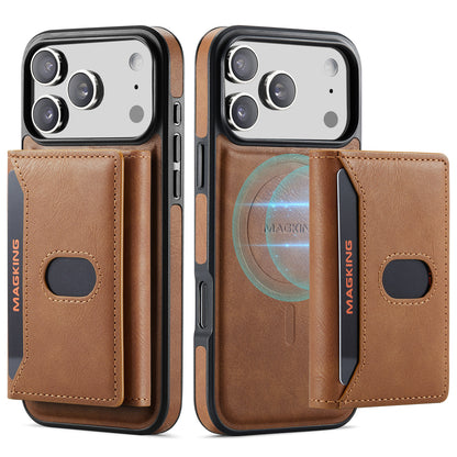 2 in 1 Magnetic Leather Wallet Case for iPhone