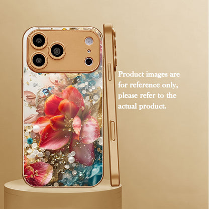 Red Flower Pattern Hard Case for iPhone