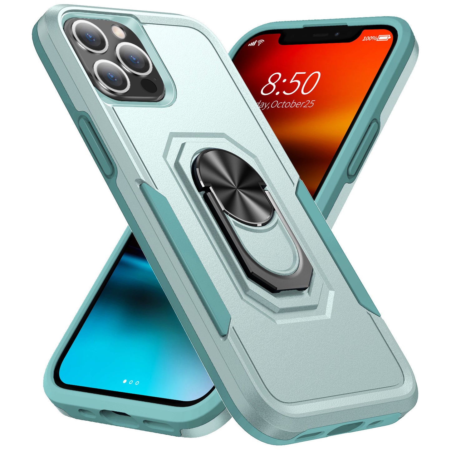 Shockproof Ring Stand Hard Case for iPhone