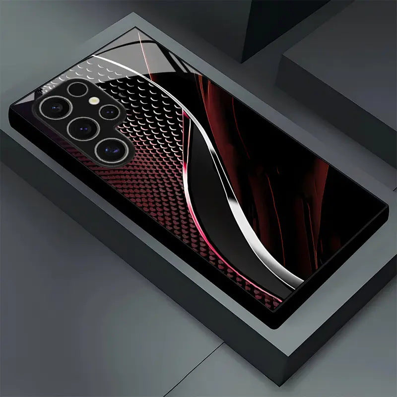 Red Black Scaled Curve Hard Case for Samsung